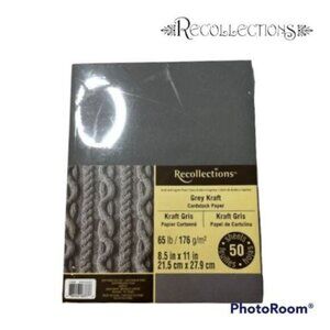 Recollections Grey Kraft Cardstock Paper Pack 8.5x11-50 Sheets Value Pack‎